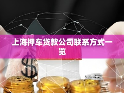 上海押車貸款公司聯(lián)系方式一覽