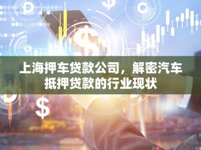 上海押車(chē)貸款公司，解密汽車(chē)抵押貸款的行業(yè)現(xiàn)狀